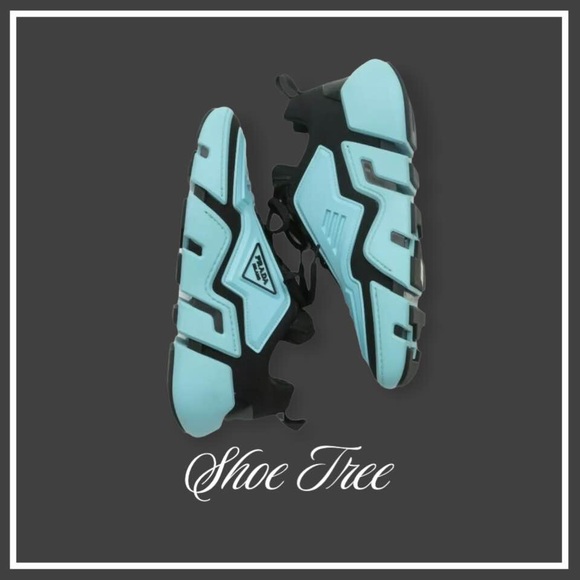 Prada Techno Knit Segment Low Top Women Size 9 Cool Blue - Picture 6 of 7